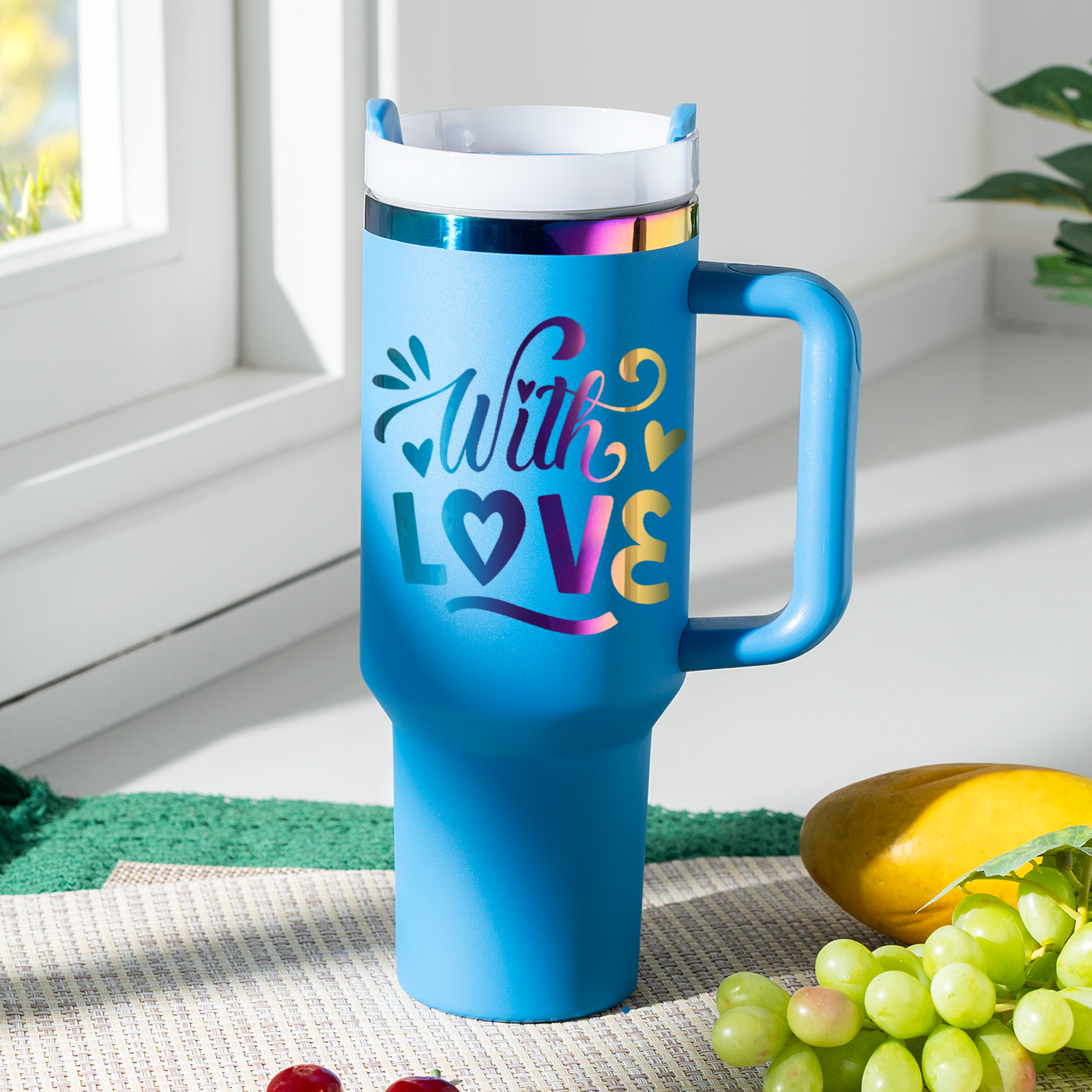 Stainless Steel Tumbler with Removable Handle (40oz)