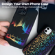 Black Silicone Magnetic iPhone Case with Laserable Rainbow Filling