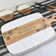 White Marble and Wood Cutting Board with Handle (1pcs)