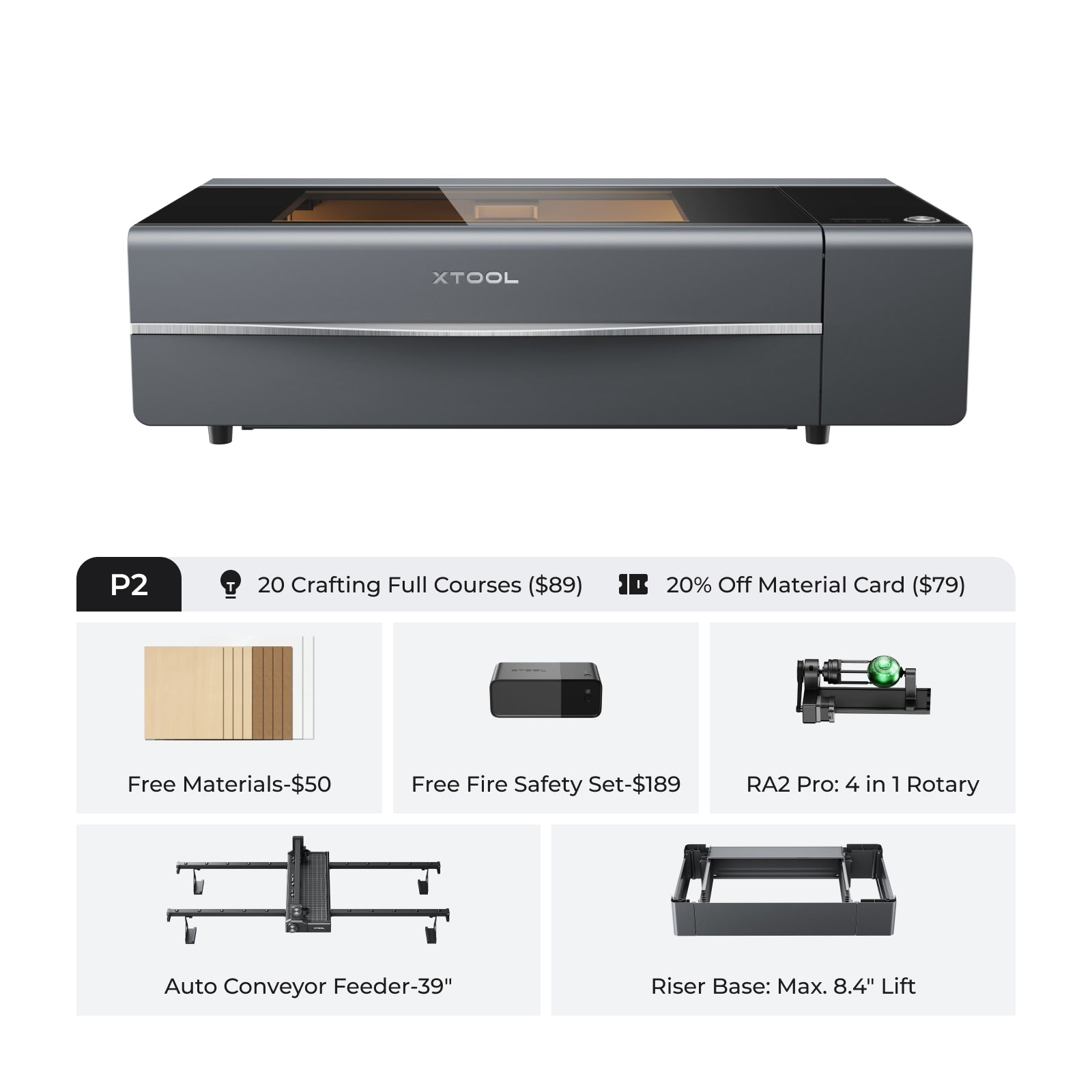 xTool P2 & P2S 55W Desktop CO2 Laser Cutter