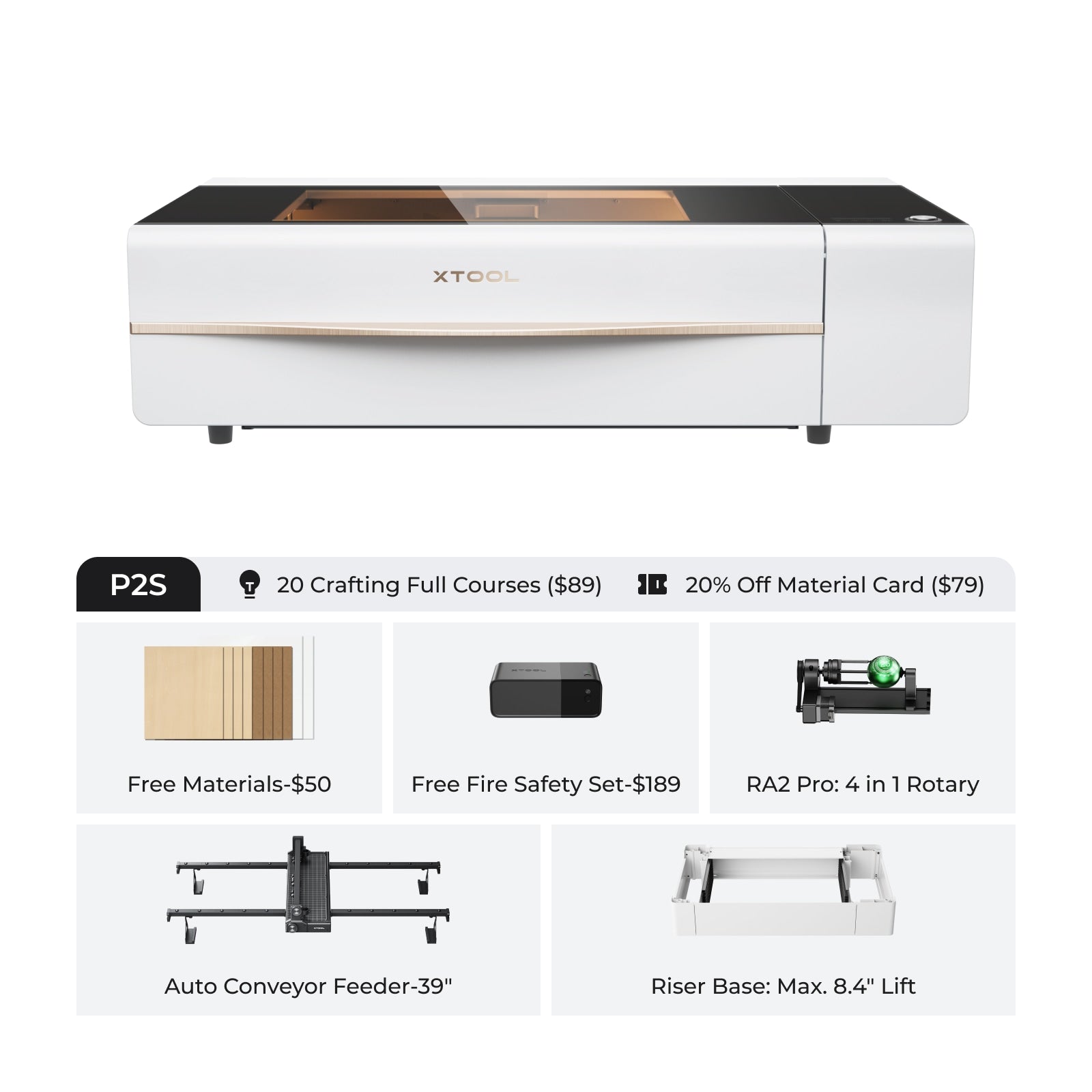 xTool P2S 55W Desktop CO2 Laser Cutter