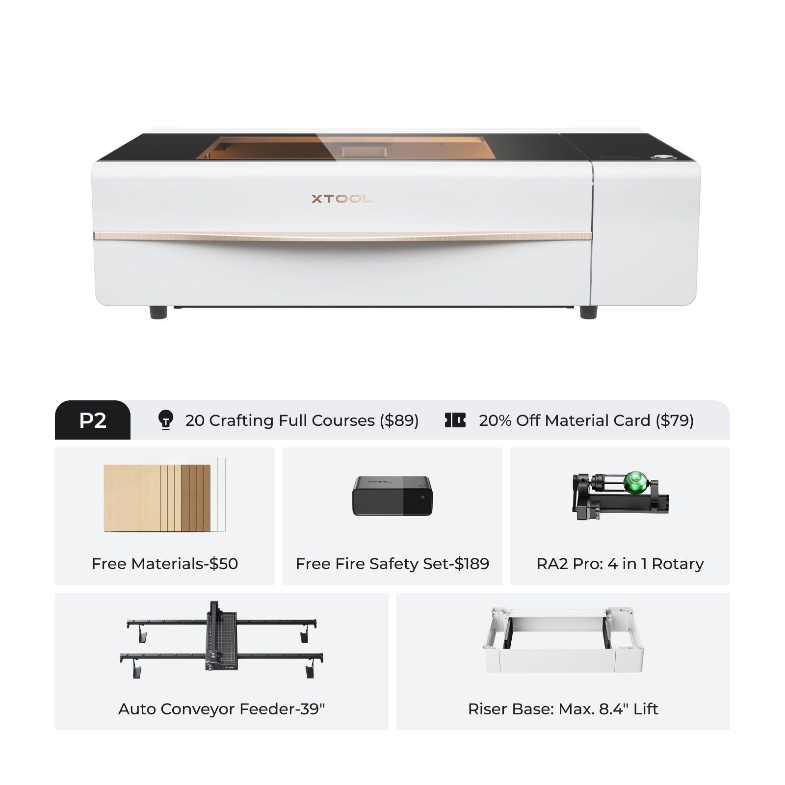 xTool P2S 55W Desktop CO2 Laser Cutter