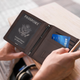 Brown to Silver Laserable PU Patch Passport Holder