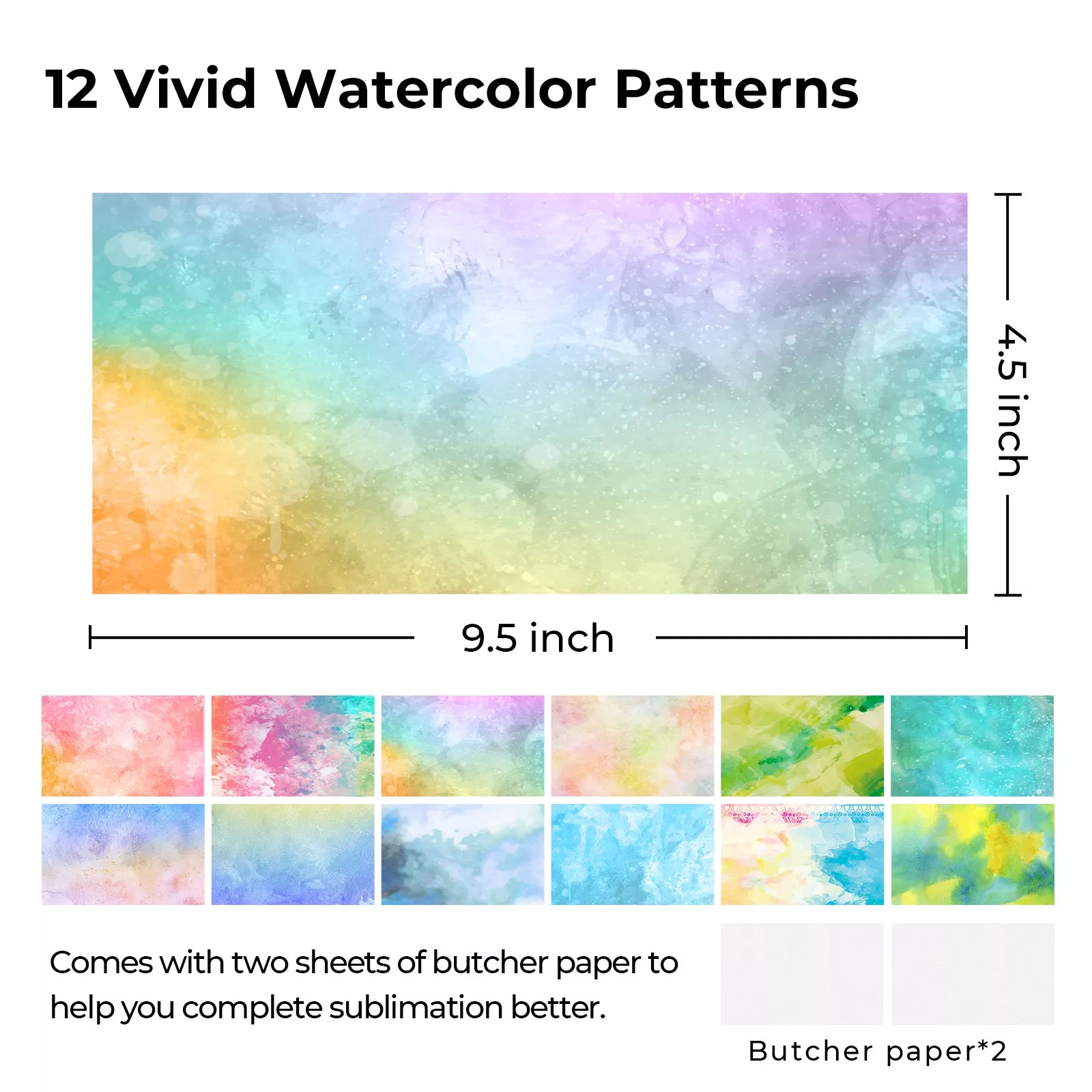 Watercolor Infusible Ink Transfer Sheets (14pcs) 4.5