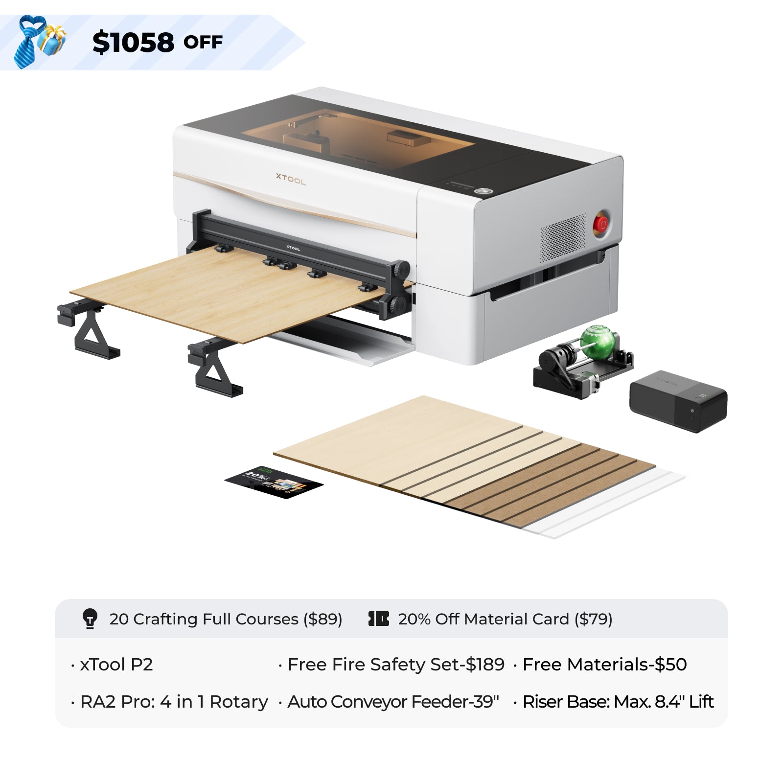 xTool P2 55W Desktop CO2 Laser Cutter