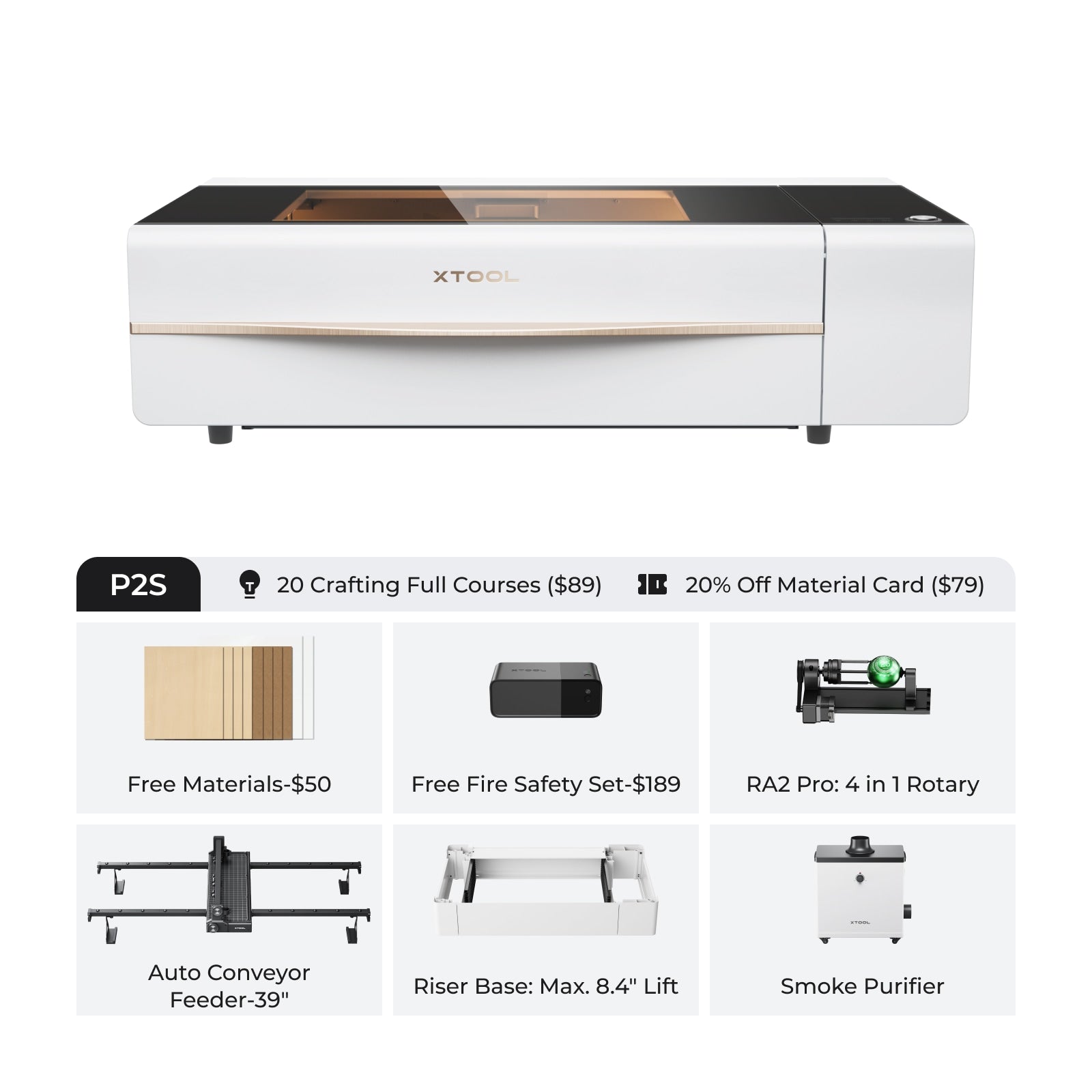 xTool P2S & P2 55W Desktop CO2 Laser Cutter