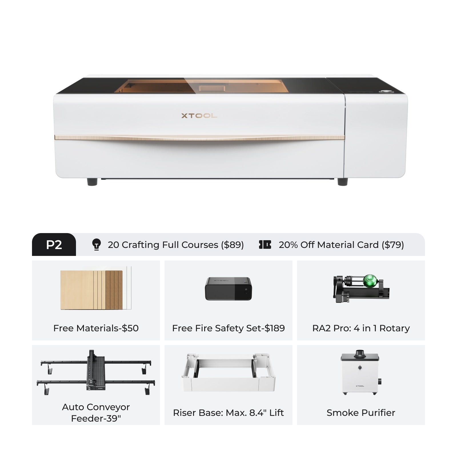 xTool P2S & P2 55W Desktop CO2 Laser Cutter