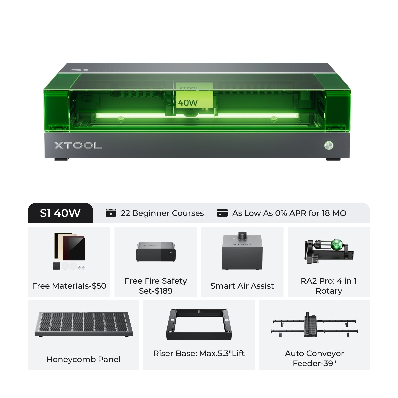 xTool S1 Enclosed Diode Laser Cutter