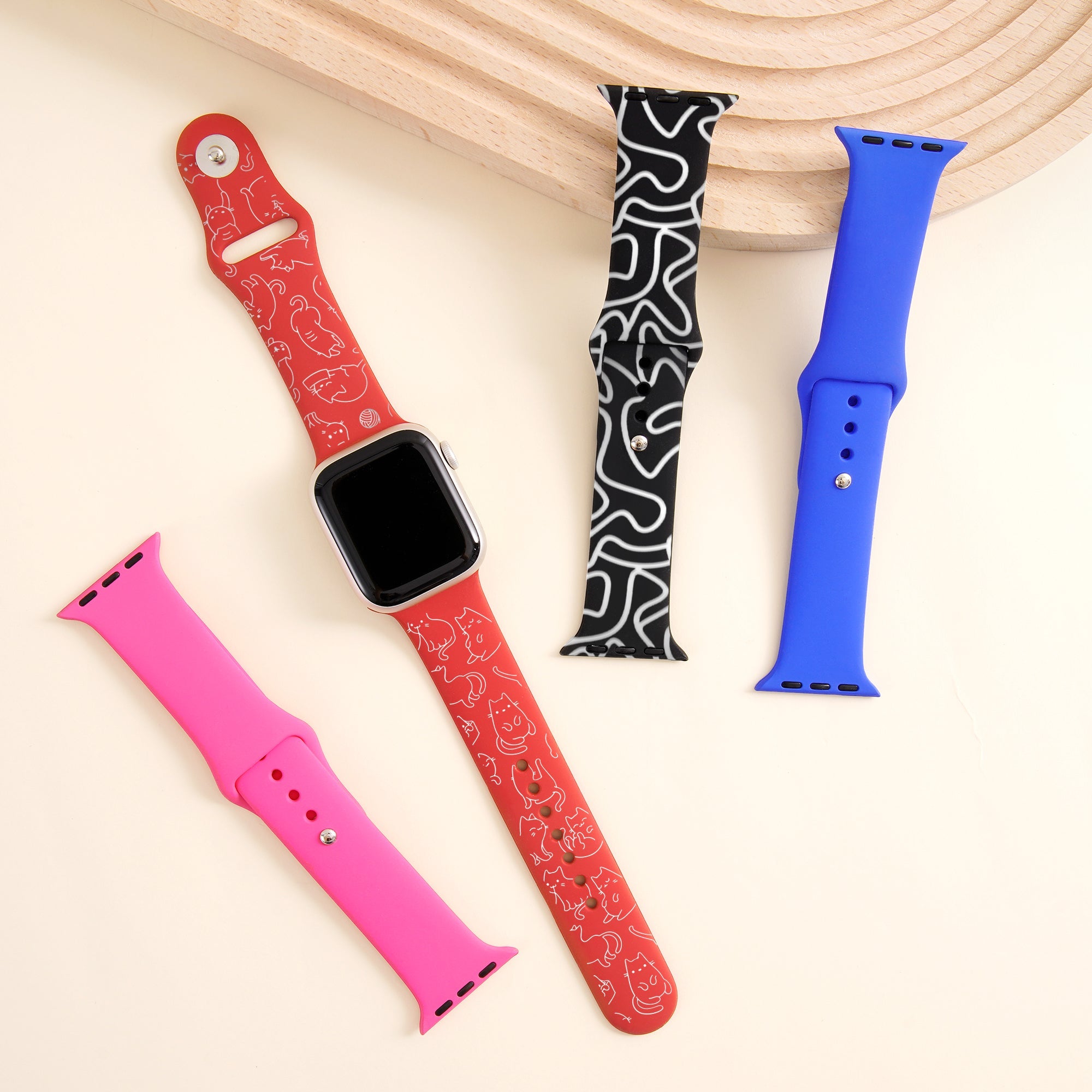 Silicone Magnetic iPhone Case & Apple Watch Bands with Laserable Filling