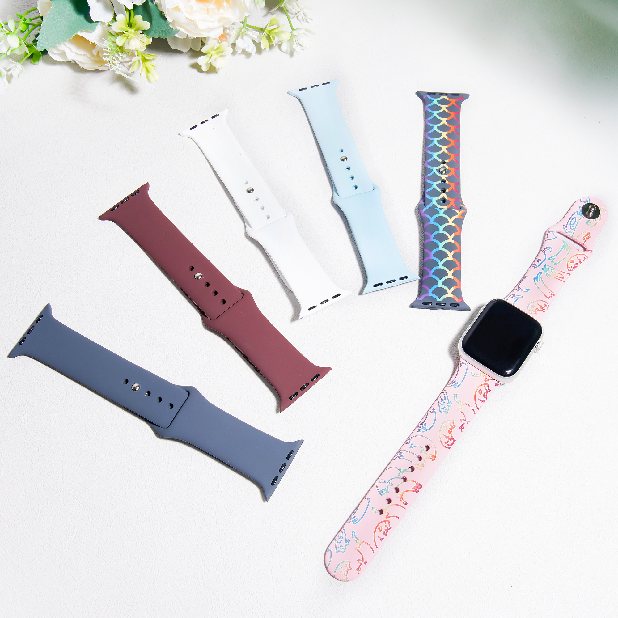 Silicone Magnetic iPhone Case & Apple Watch Bands with Laserable Filling