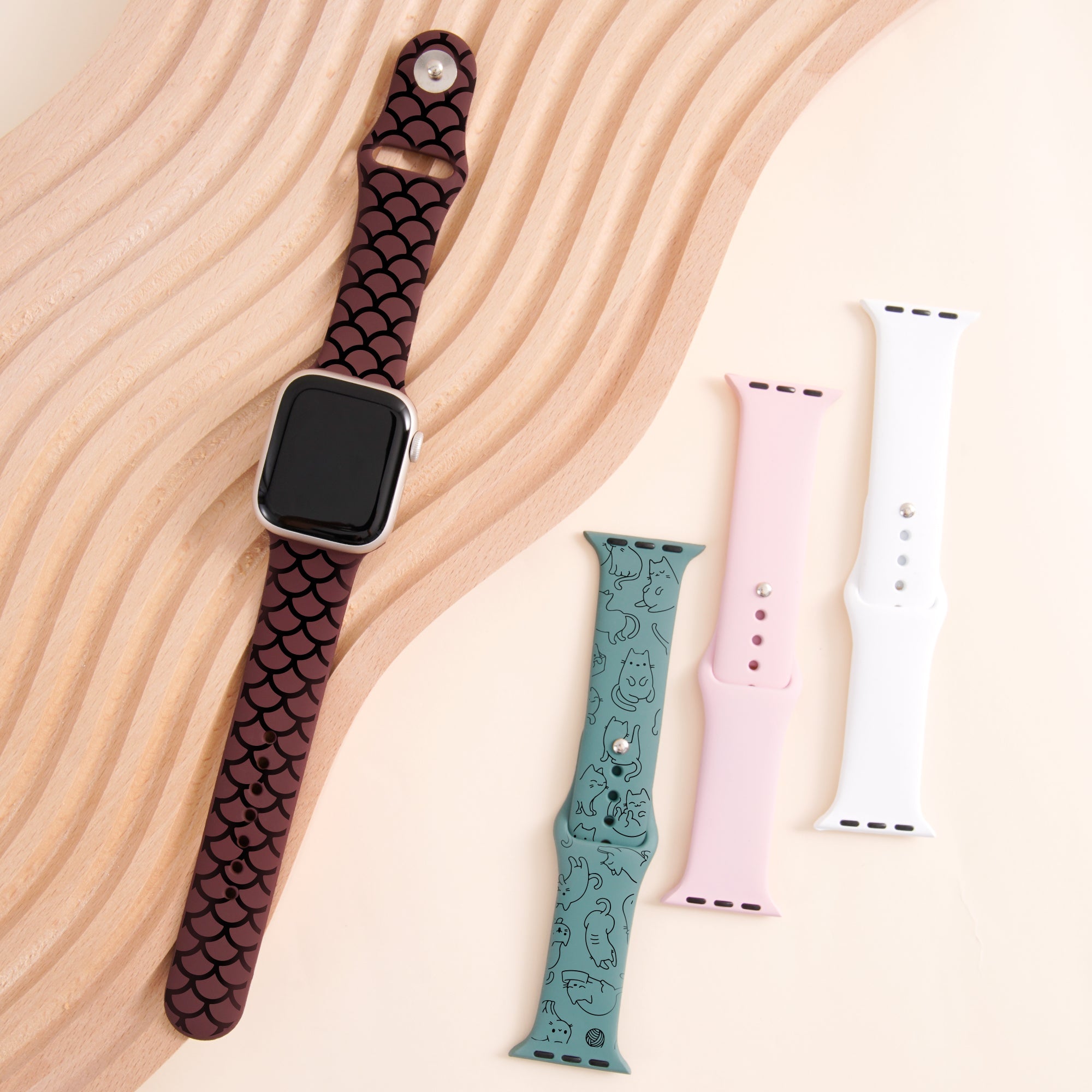 Silicone Magnetic iPhone Case & Apple Watch Bands with Laserable Filling