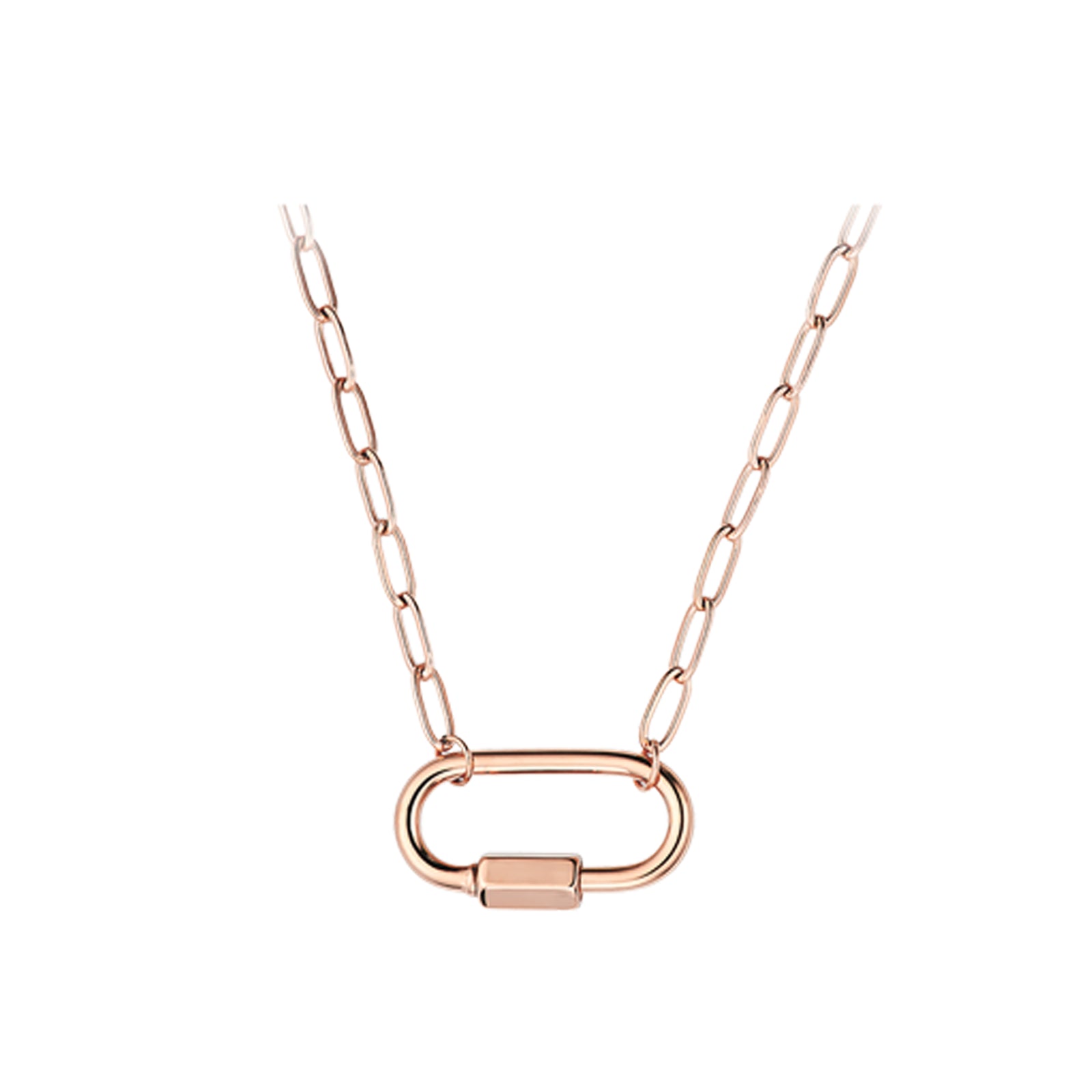 Rose Gold Stainless Steel Carabiner Necklace (3pcs)