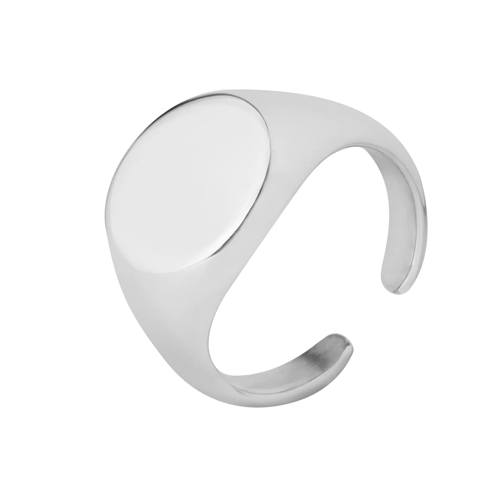 Stainless Steel Oval Signet Rings (3pcs)