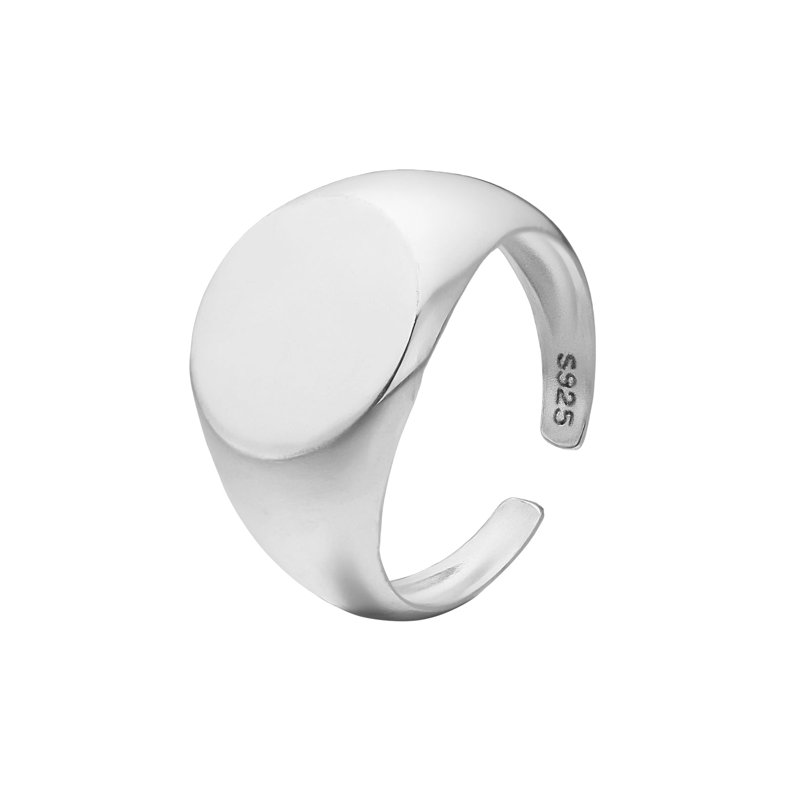 Silver Oval Signet Rings (3pcs)