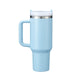 Pastel Blue to Silver Glow in the Dark Stainless Steel Tumbler with Removable Handle (40oz)