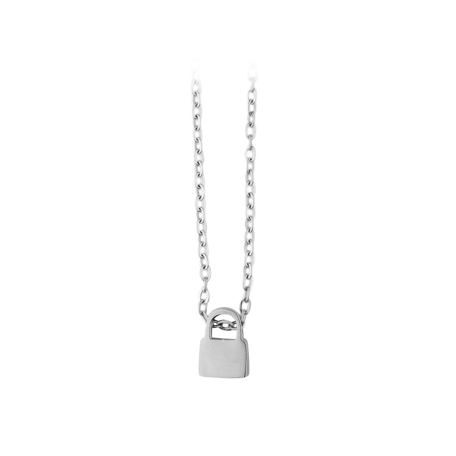 Stainless Steel Lock Necklace (6pcs)