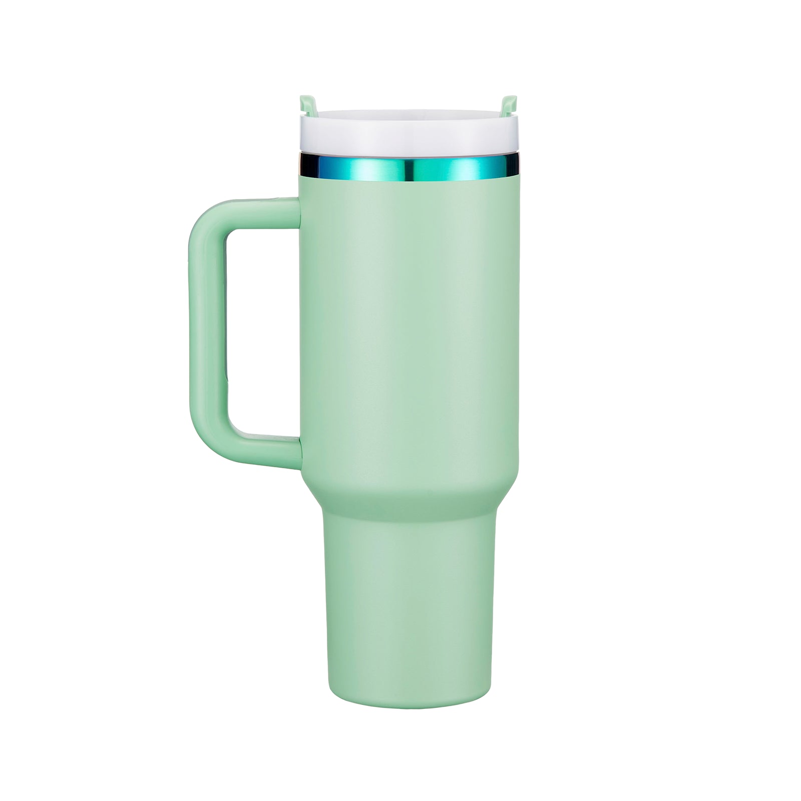 Green to Iridescent Stainless Steel Tumbler with Removable Handle (40oz)