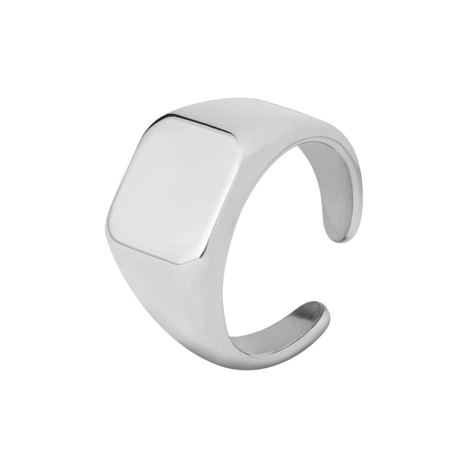 Stainless Steel Square Signet Rings (3pcs)