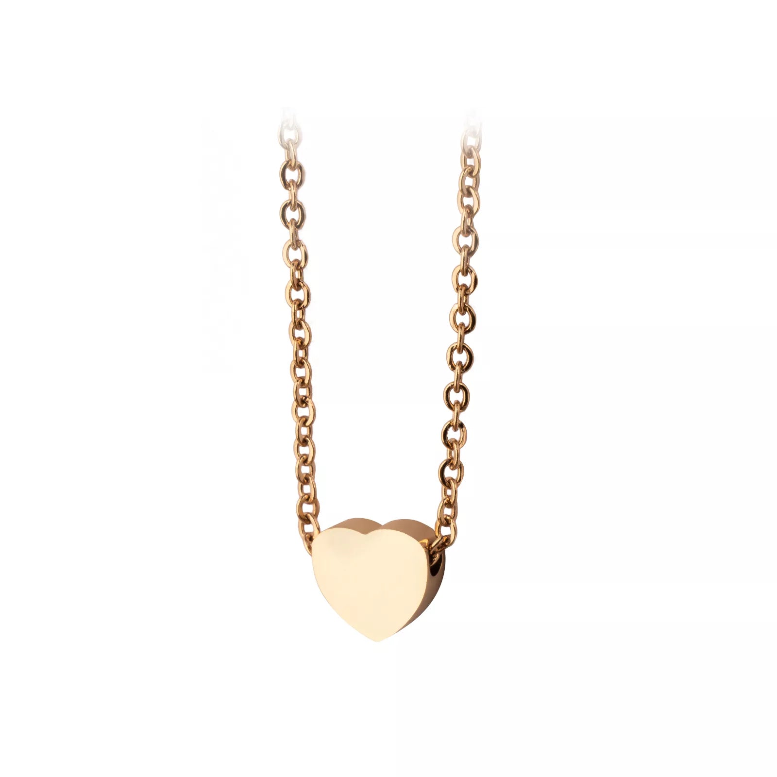 Gold Stainless Steel Heart Necklace (6pcs)