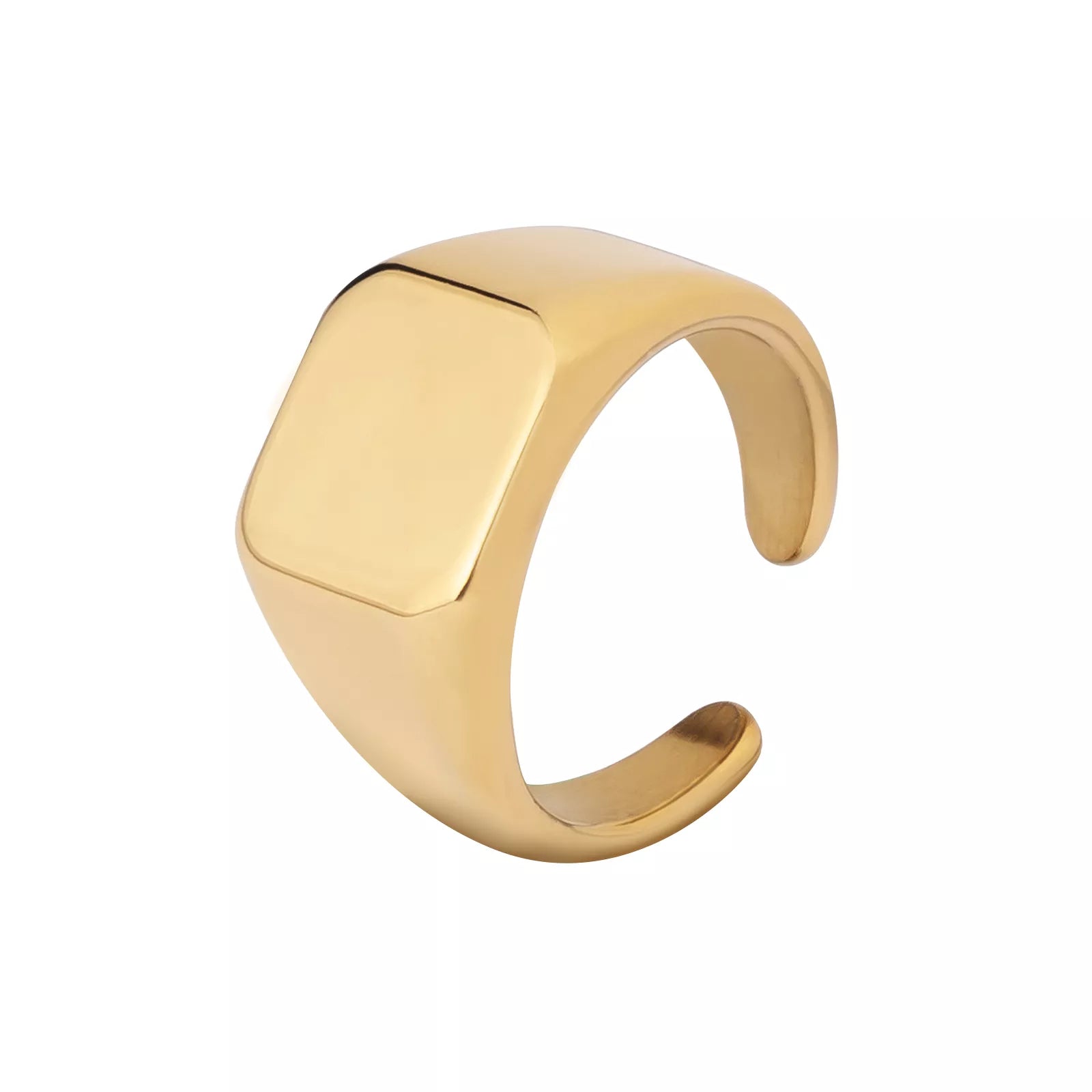 Stainless Steel Square Signet Rings (3pcs)