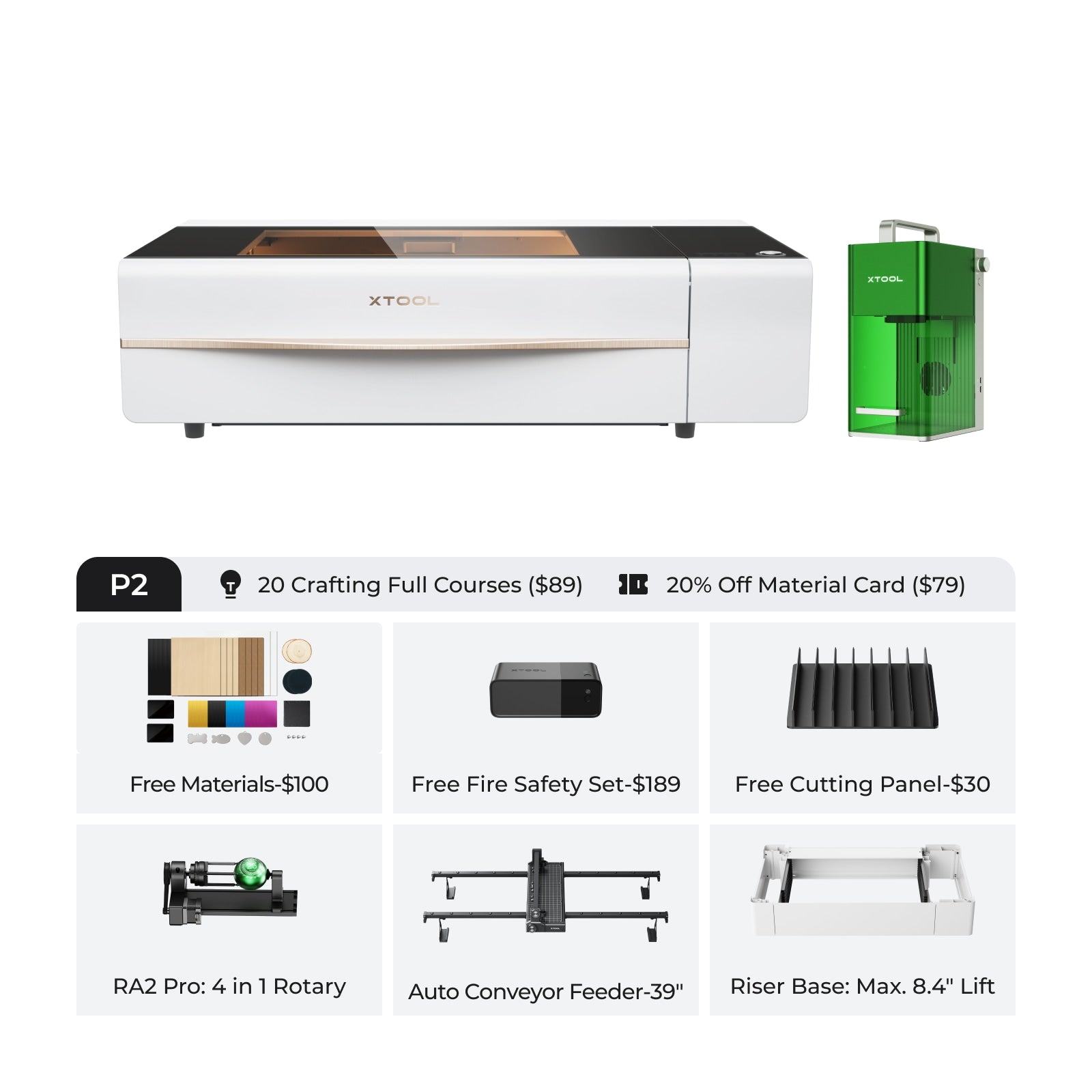 xTool P2S & P2 55W Desktop CO2 Laser Cutter