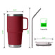 Harvest Red Stainless Steel Tumbler kit with Handle (20oz)