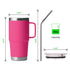 Barbie Pink Stainless Steel Tumbler kit with Handle (20oz)