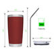 20oz Brick Red Stainless Steel Coffee Tumbler for Laser Engraving