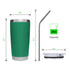 20oz Light Green Stainless Steel Coffee Tumbler for Laser Engraving