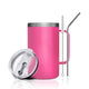 Bimini Pink Stainless Steel Tumbler with Handle (24oz)