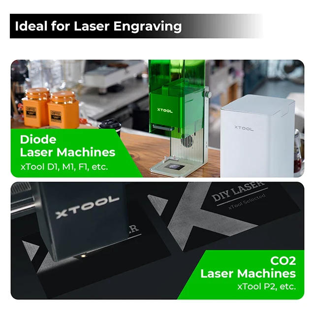 xTool Selected Matte Black Metal Business Cards Laser Engraving Blanks, 300  PCS Aluminum Business Cards for Laser Engraver Laser Engraving, DIY Cards