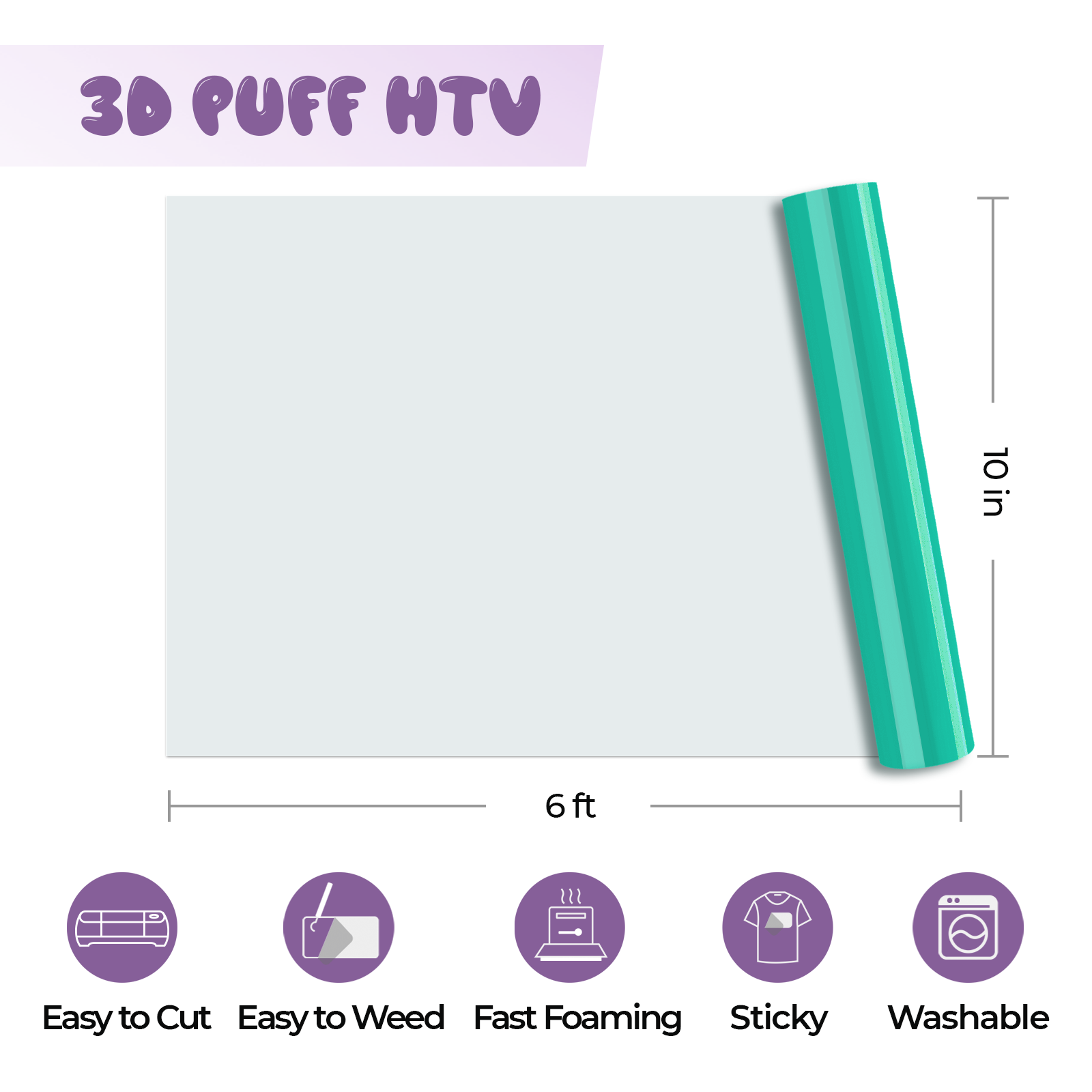 Siser Glitter HTV Iron on Heat Transfer Vinyl 10 inch x 12 inch 6 Precut Sheets - Neon Purple, Size: 10 x 1 Foot