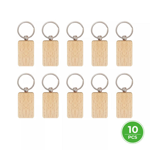 Rounded Rectangle Wooden Keychain (10pcs)