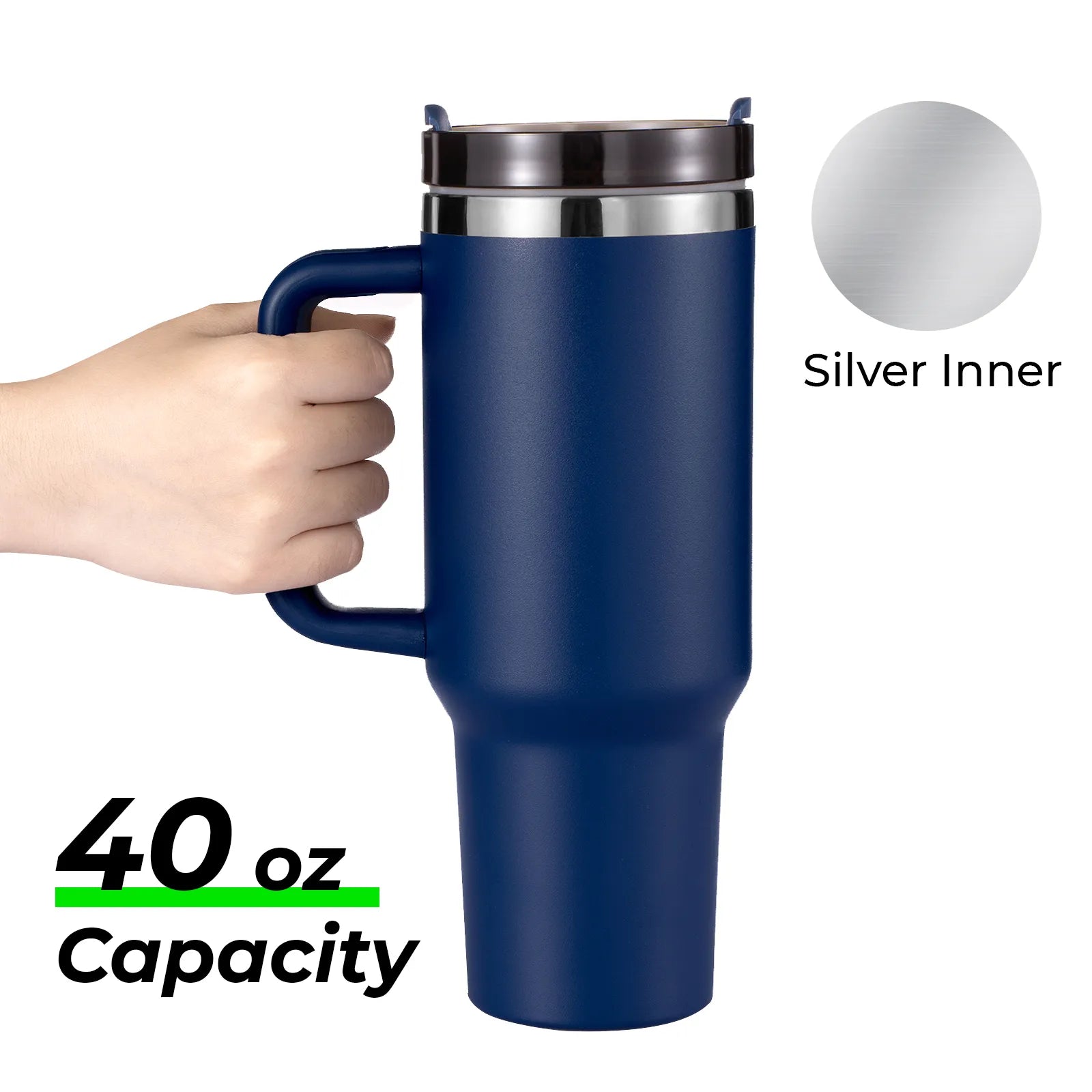 Stainless Steel Tumbler with Removable Handle (40oz)