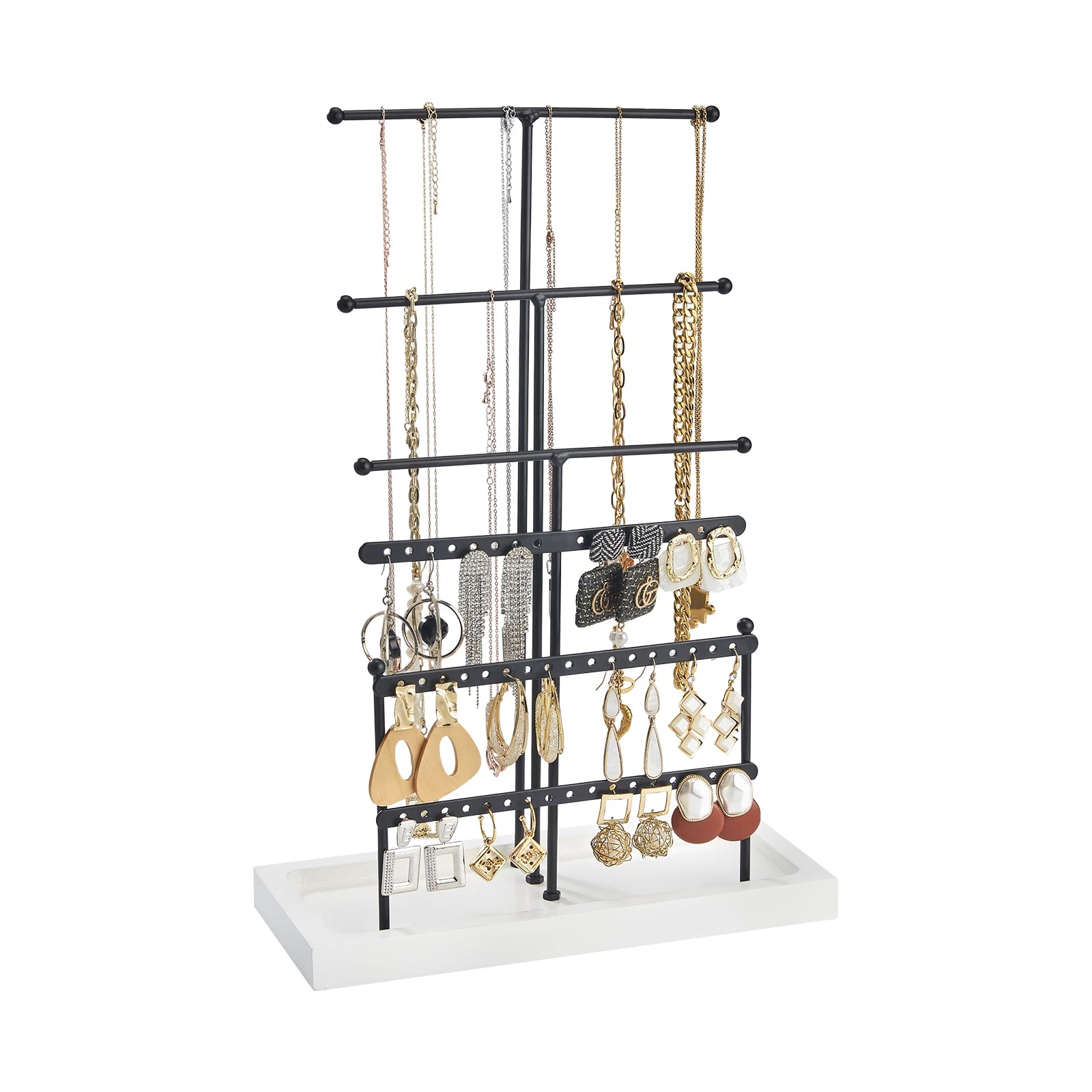 Black 6-Tier Jewelry Stand Organizer