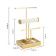 Gold 3-Tier Jewelry Display with Bracelet Holder