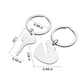 Stainless Steel Heart and Key Keychain Set (6pcs)