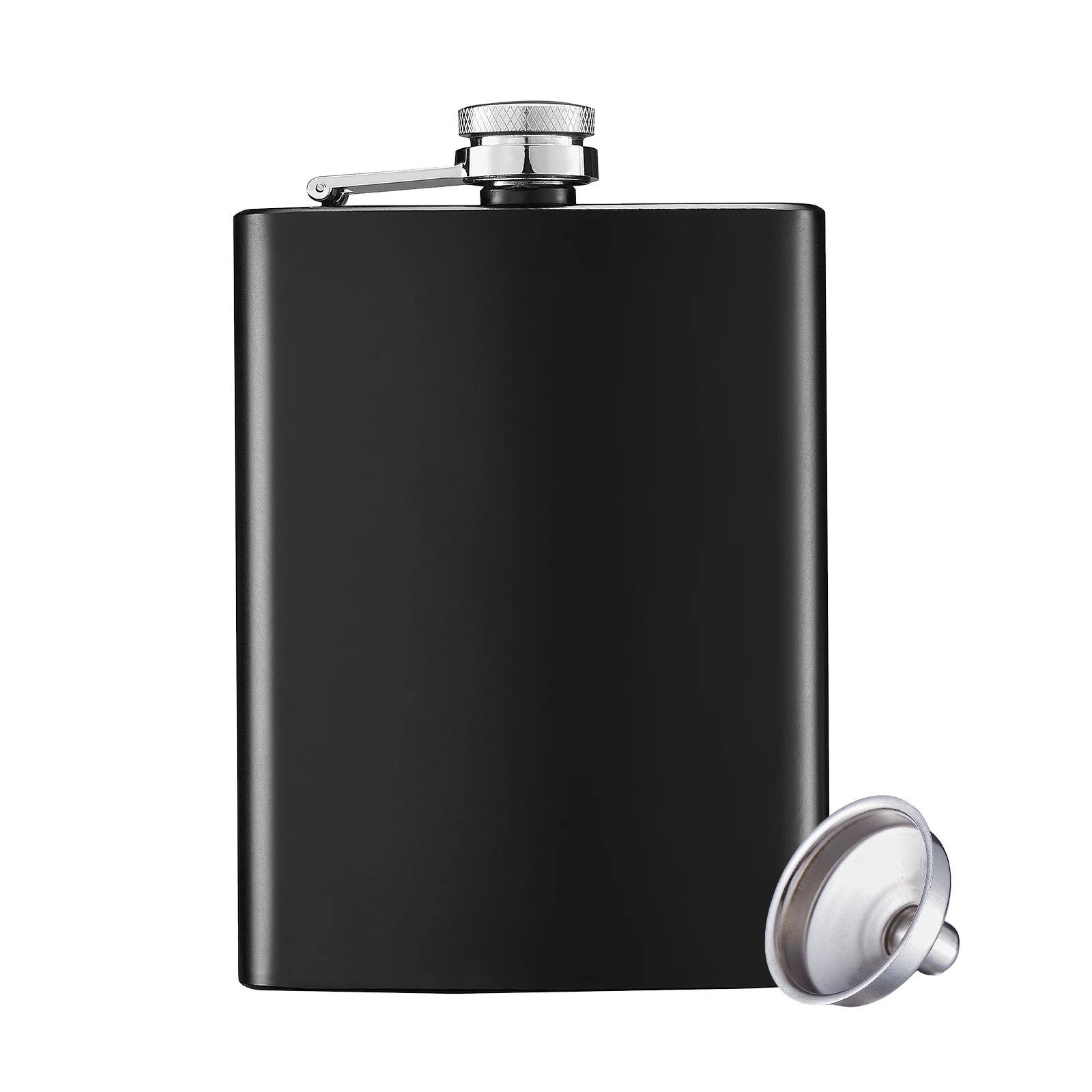 Stainless Steel Black Hip Flask (8oz)