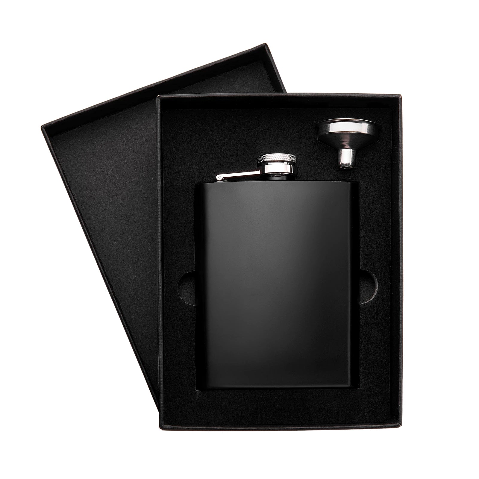 Stainless Steel Black Hip Flask (8oz)