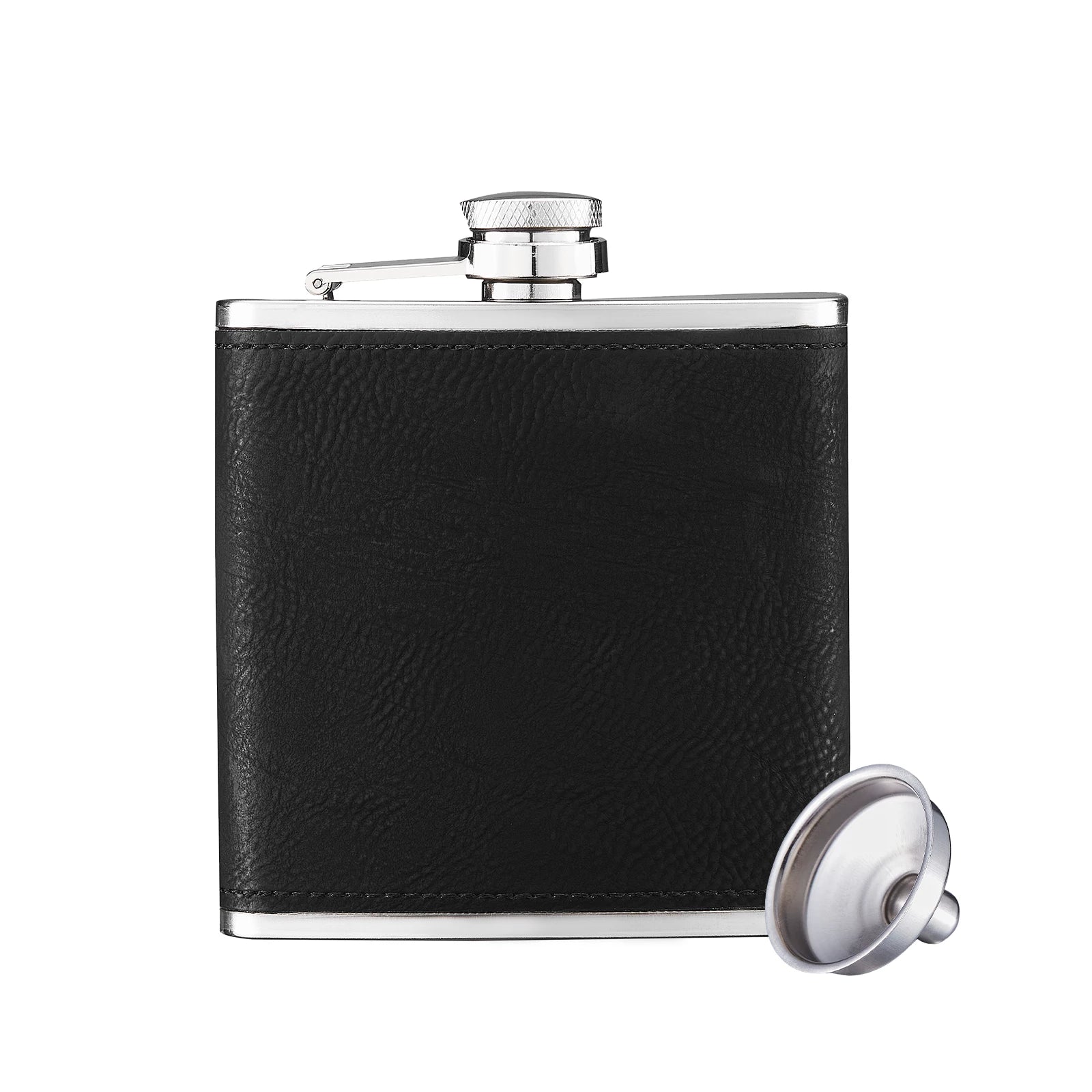 Laserable PU Stainless Steel Hip Flask (6oz)