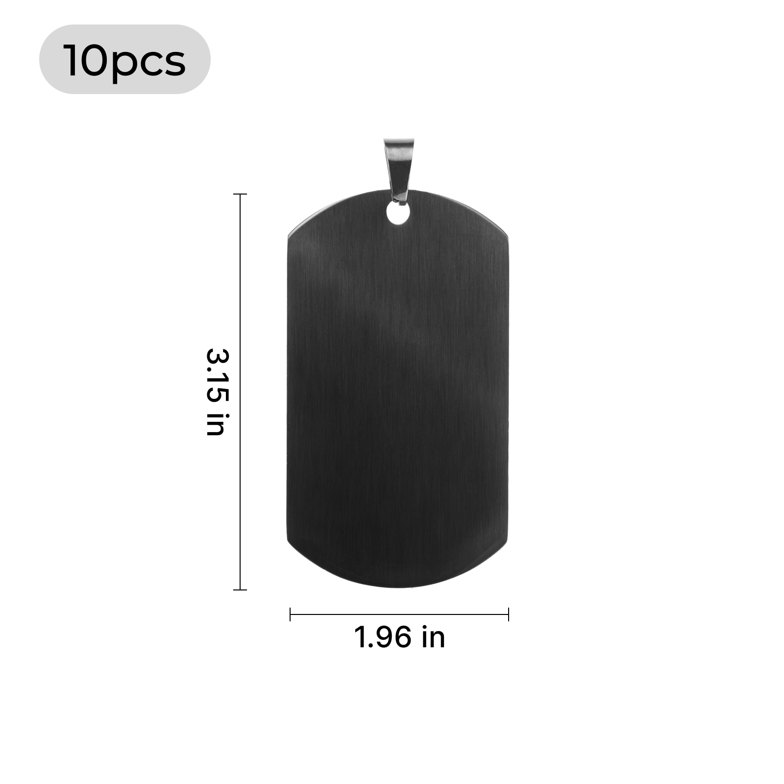 Black Stainless Steel Military Pendant (10pcs)