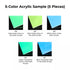 1/8" Glow in the Dark Acrylic Sample Set (5pcs)