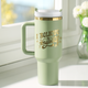 Army Green to Gold Stainless Steel Tumbler with Removable Handle (40oz)