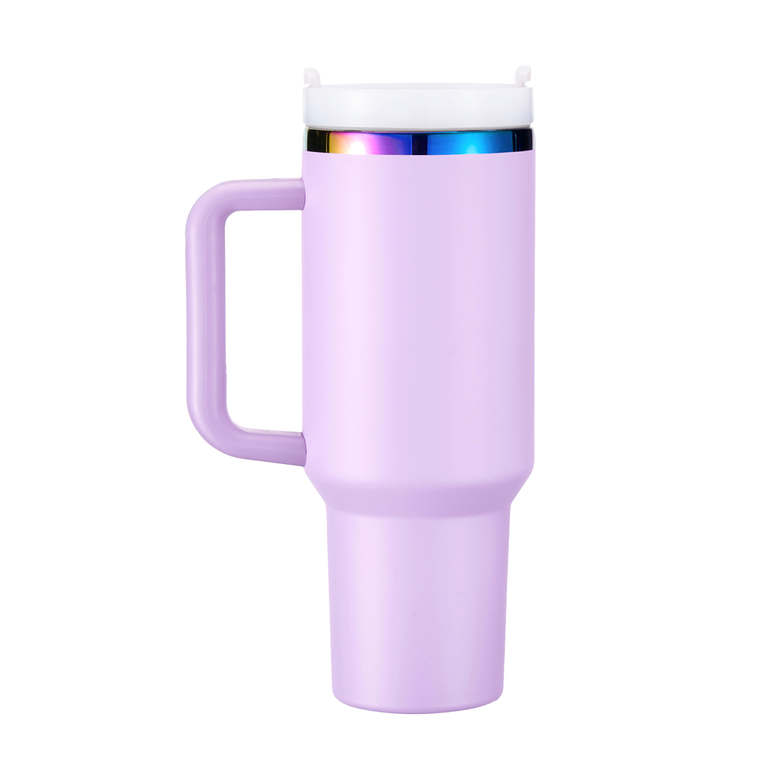 Purple to Iridescent Stainless Steel Tumbler with Removable Handle (40oz)