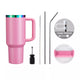 Peony Pink to Iridescent Stainless Steel Tumbler with Removable Handle (40oz)