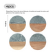 Round Dark Green Marble and Wood Coasters (4pcs)