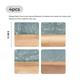 Square Dark Green Marble and Wood Coasters (4pcs)