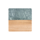 Square Dark Green Marble and Wood Coasters (4pcs)