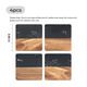 Square Black Marble and Wood Coasters (4pcs)