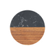 Round Black Marble and Wood Coasters (4pcs)